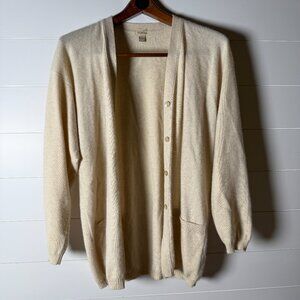 Malo 100% Cashmere Sweater Twin Set -Tank & Cardigan- Cream Size Small- Vintage